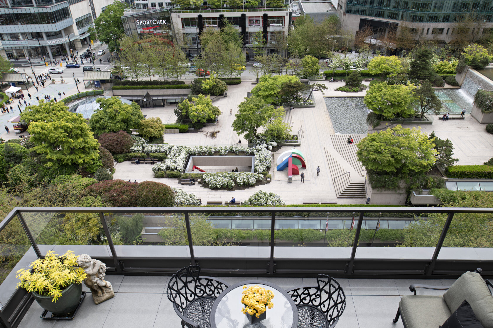 Terrace Patio with view of Robson Square Garden
