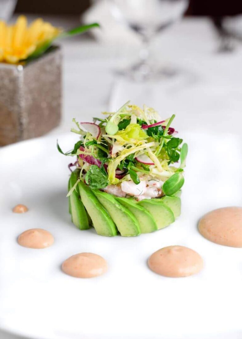 Bacchus Restaurant Lounge Shrimp Avocado Salad